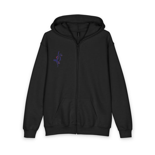 Youth Zipped Hoodie — 'Dream On Dance' Retro Script with Dancing Silhouette