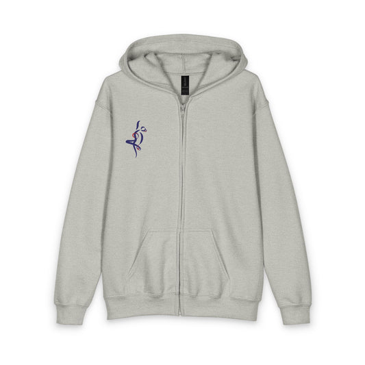Youth Zipped Hoodie — 'Dream On Dance' Retro Script with Dancing Silhouette