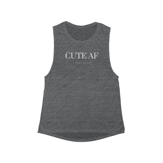 Cute AF Flowy Scoop Muscle Tank