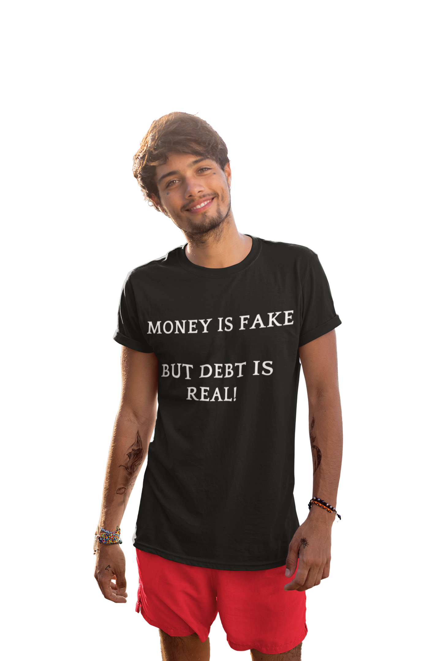 Money Is Fake But Debt is Real Unisex Short Sleeve Tee