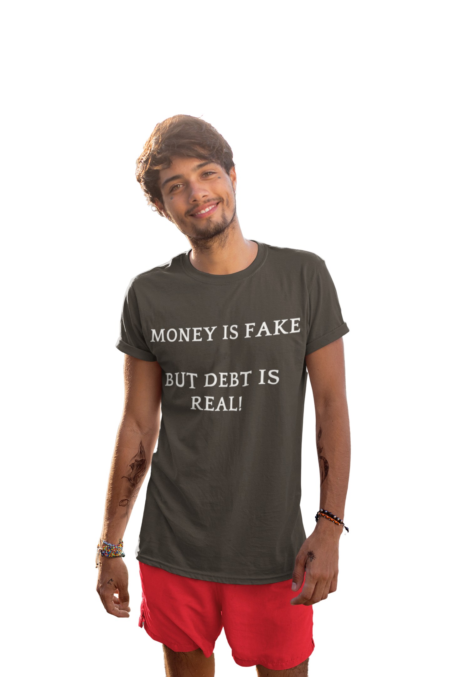 Money Is Fake But Debt is Real Unisex Short Sleeve Tee