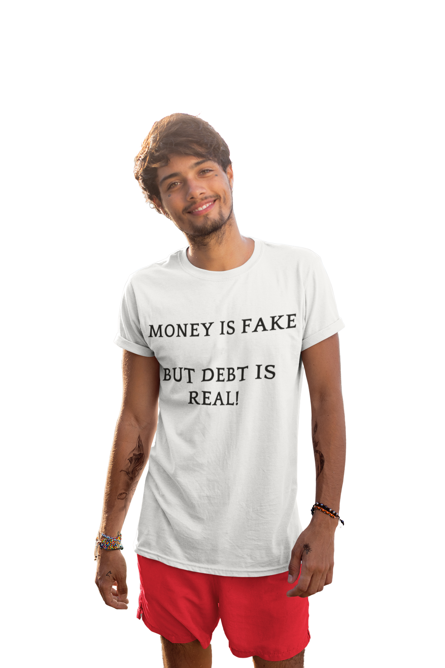 Money Is Fake But Debt is Real Unisex Short Sleeve Tee