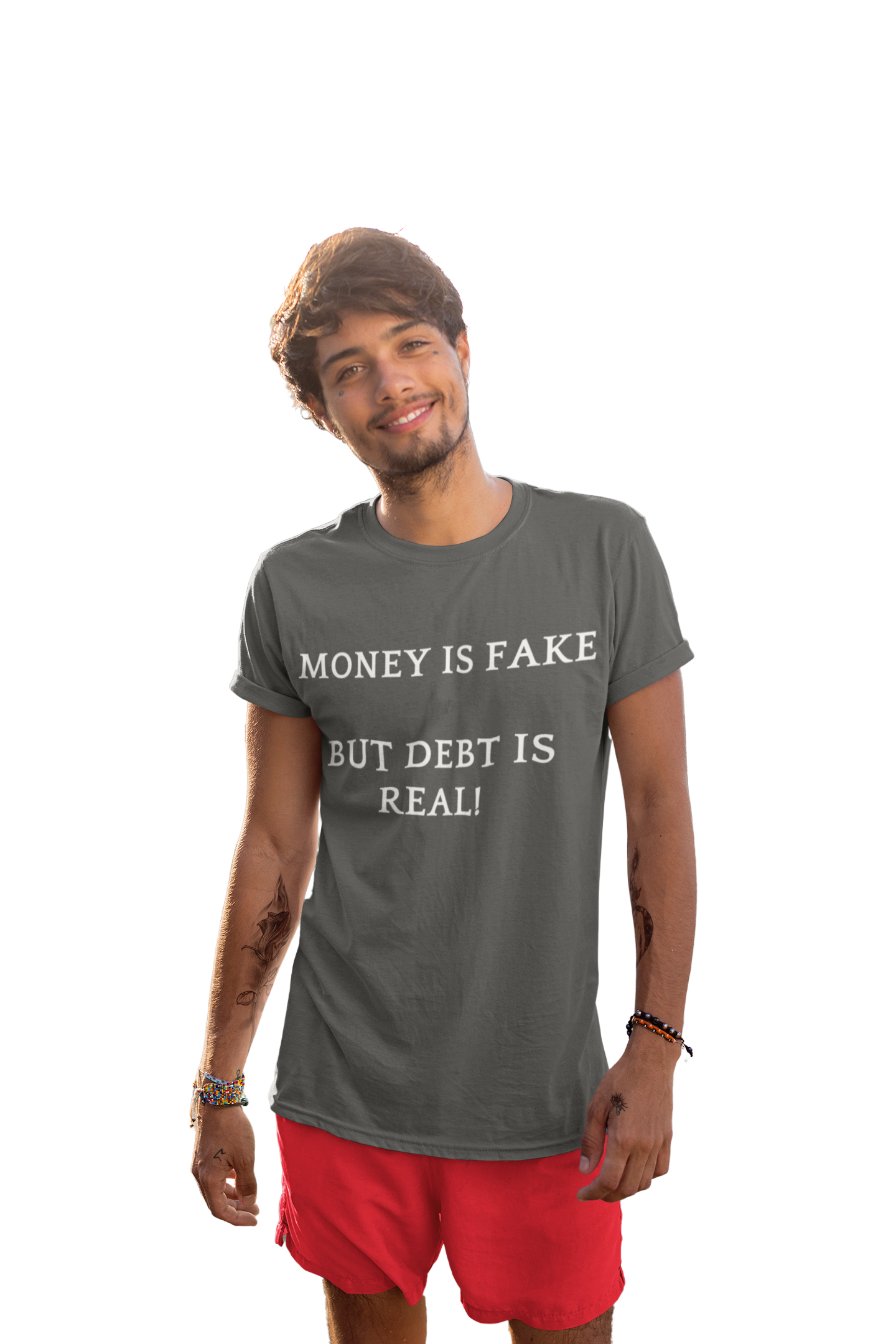 Money Is Fake But Debt is Real Unisex Short Sleeve Tee